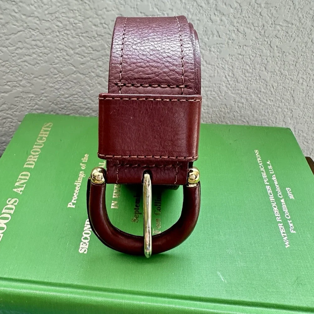 BANANA REPUBLIC Brown Made‎ In Italy Genuine Leather Belt Size Small Wide Preppy